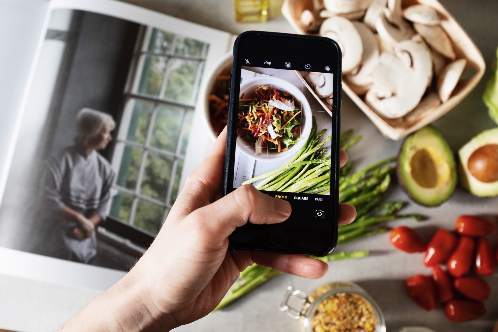 taking photo of a food